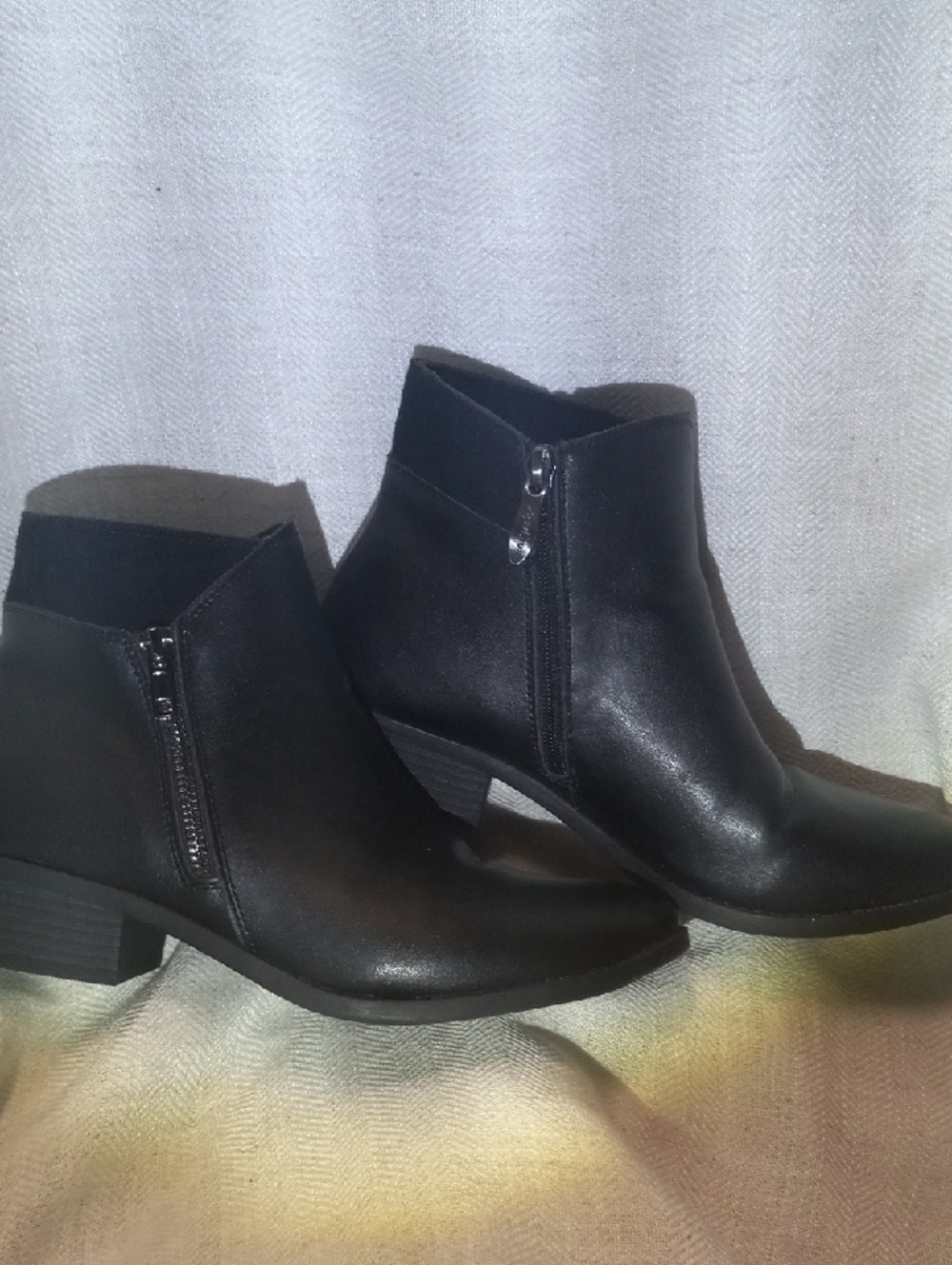 Women's Black Ankle Booties - Classic Zip Side